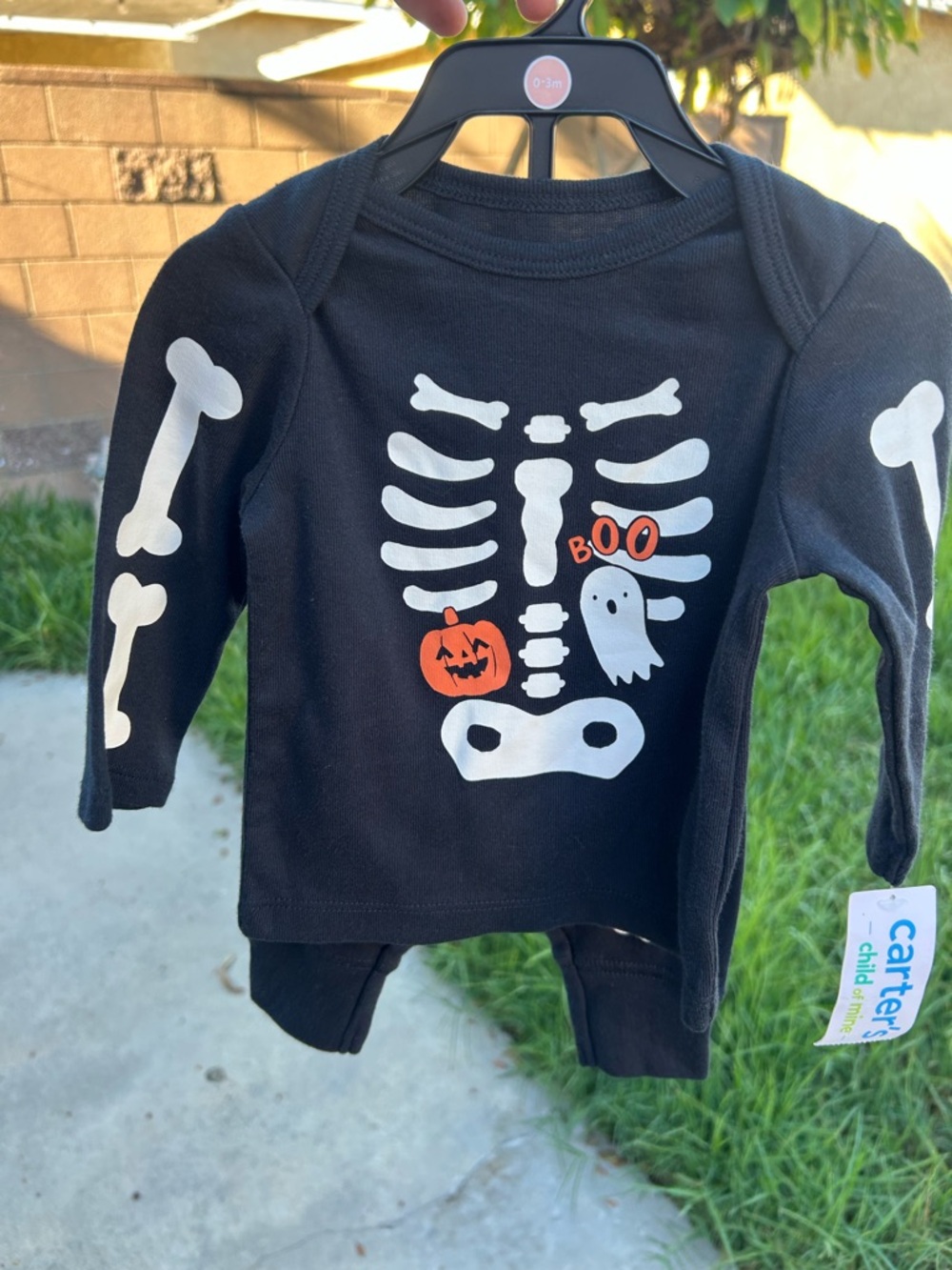 Carter's Black Halloween Skeleton Pumpkin Ghost Outfit